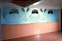 Credenza with Glass Mural